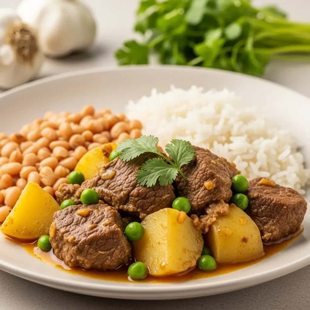 Do coração dos Andes: um ambiente rico e rico. Ensopado de Cordeiro Peruano Salgado (Seco de Cordero)