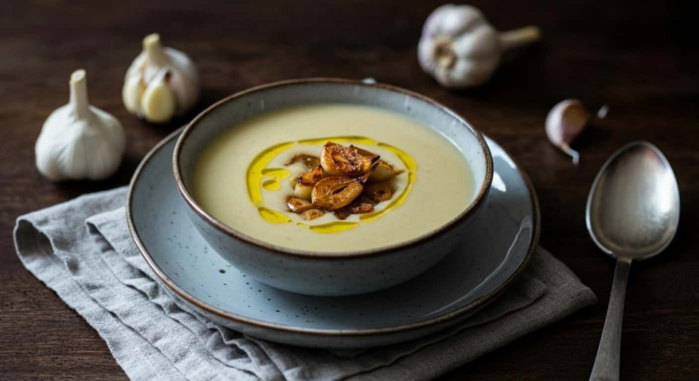 Sopa de Alho Húngara Rica e Cremosa (Fokhagymaleves Autêntica)