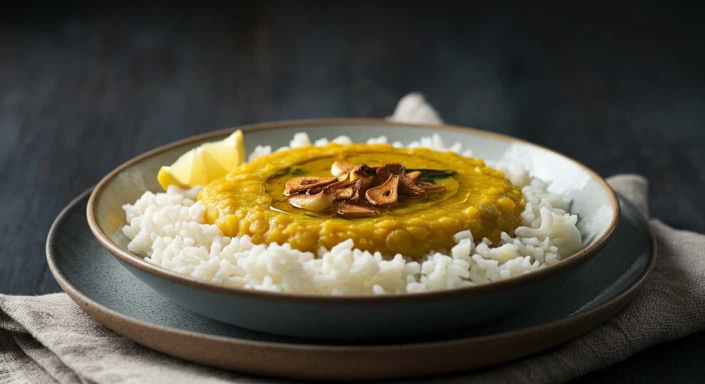 Receita de Lasooni Dal Autêntica (Lentilhas Amarelas Defumadas com Alho)
