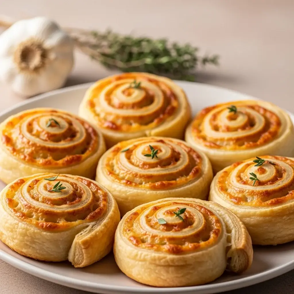 Ein schneller slowakischer Snack: Käse-Knoblauch-Blätterteig-Strudel (Cesnakov é Slim áky)