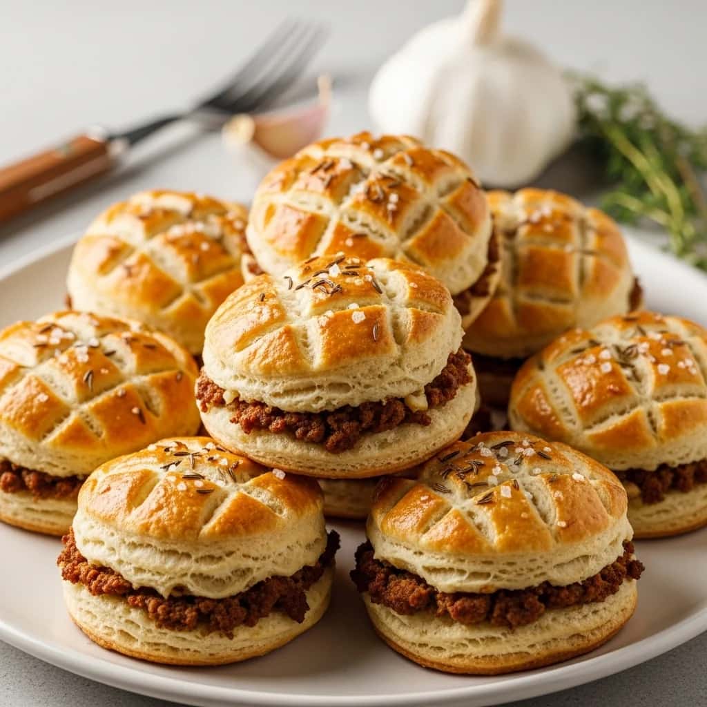 De la cocina de una granja de Eslovaquia: crujientes y abundantes chicharrones de cerdo. Galletas de ajo (Oškvarkové pagáče s cesnakom)