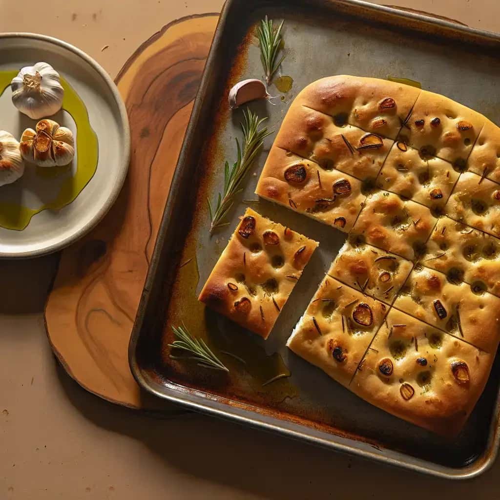 Alho Assado & Rosemary Focaccia: um abraço com alho da Itália