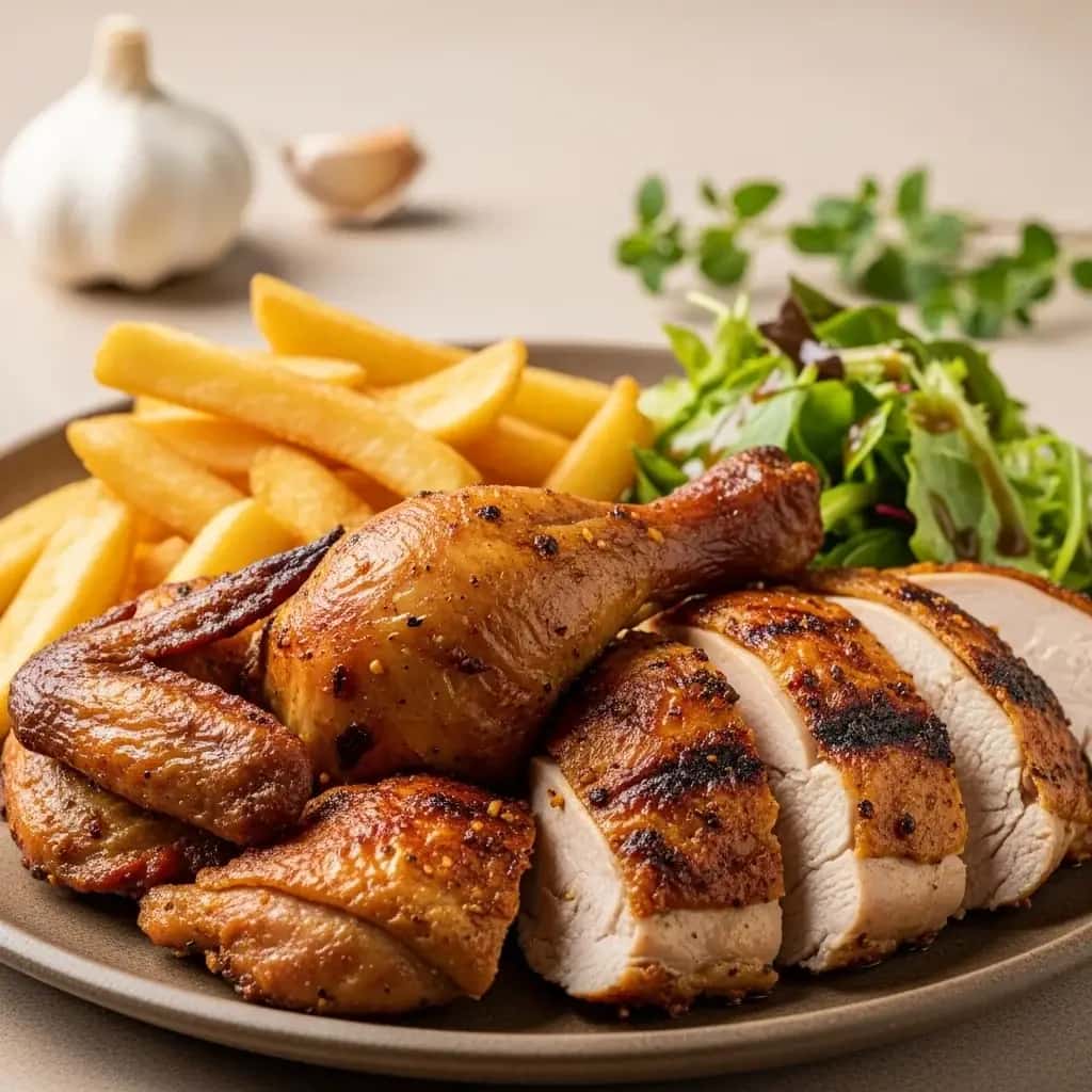 Limas rauchiges Geheimnis: Mit peruanischem Knoblauch gebratenes Hähnchen (Pollo a la Brasa)