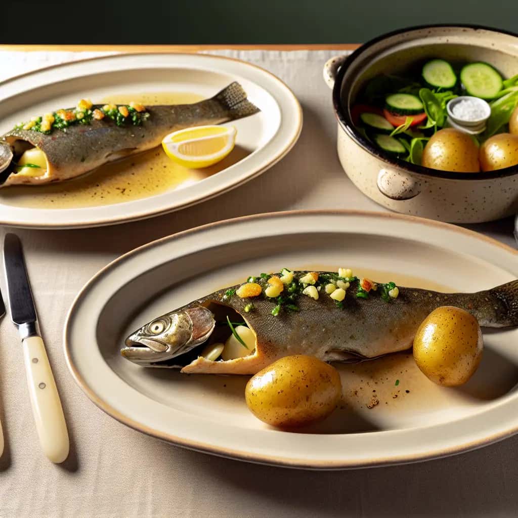 Simple Pan-Fried Trout with Garlic Butter (Pstruh na cesnakovom masle)