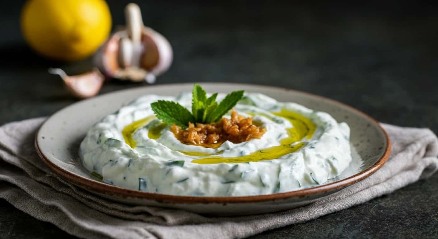 Receita autêntica de Cacik turco (fresco, cremoso e com alho)