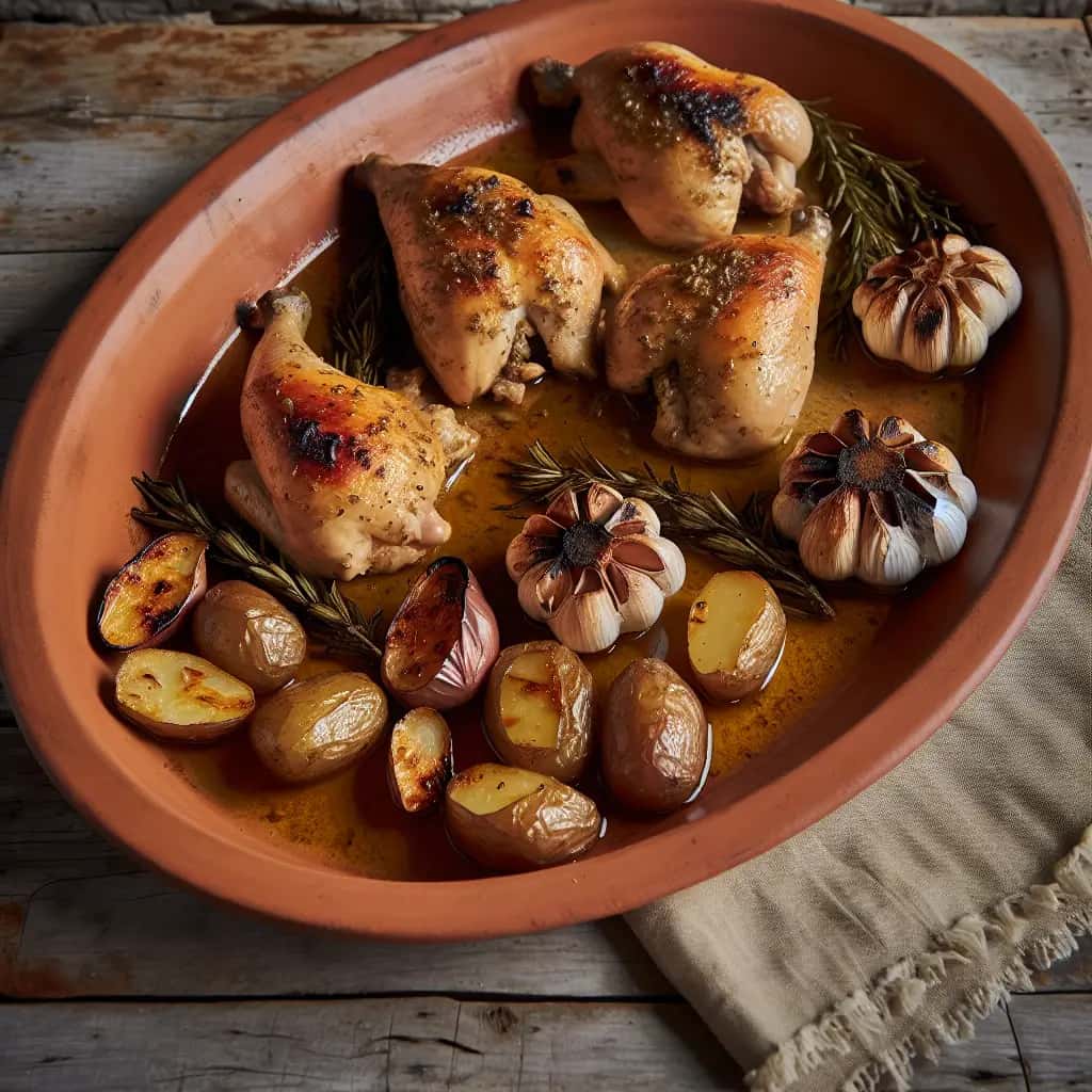 Frango Assado com Alho e Alecrim Toscano