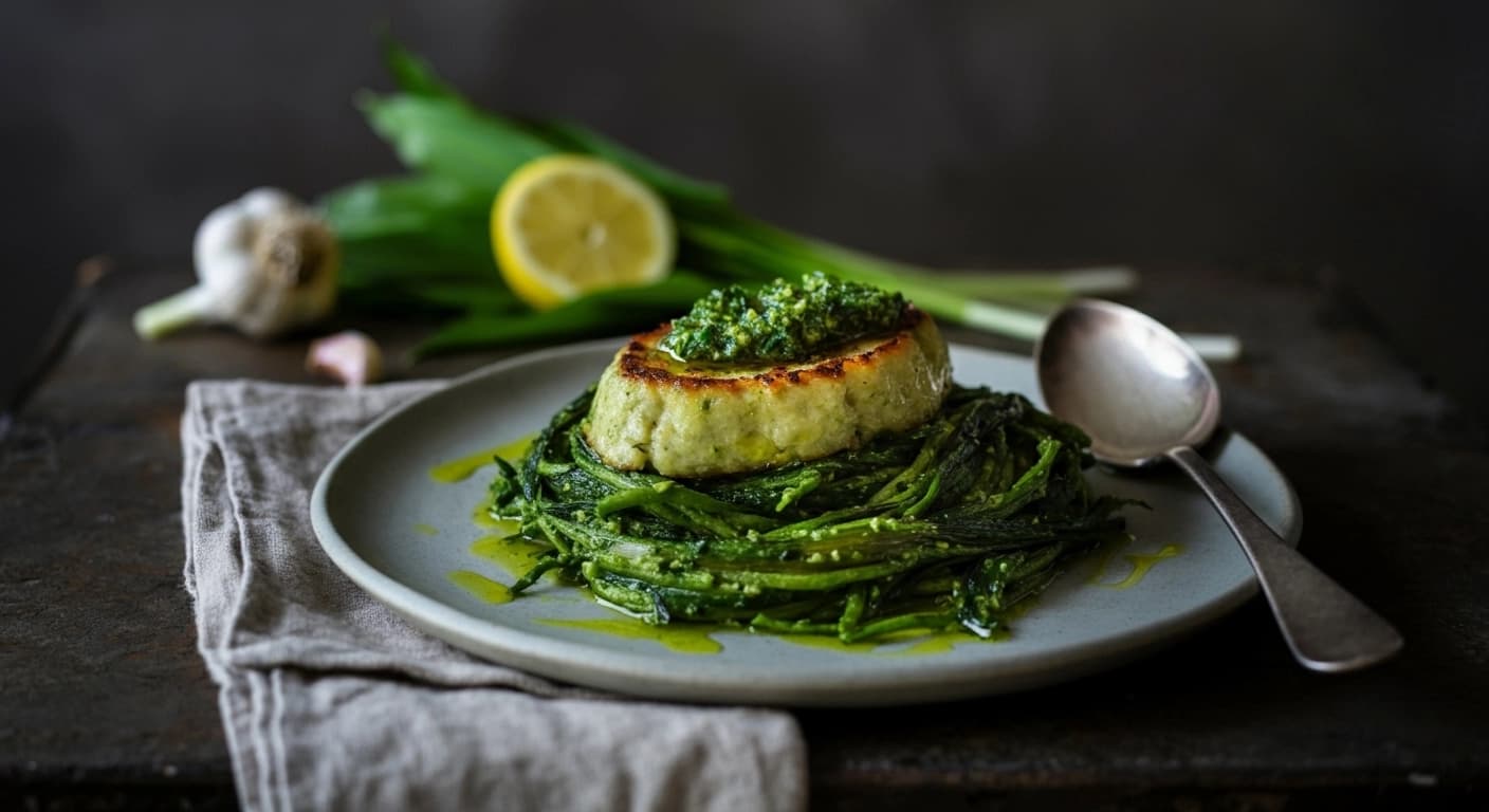 Receita Vibrante de Pesto de Alho Selvagem (Um Sabor da Primavera)